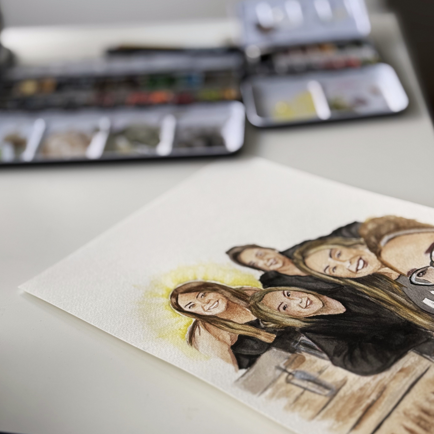 Custom watercolour portrait from photo