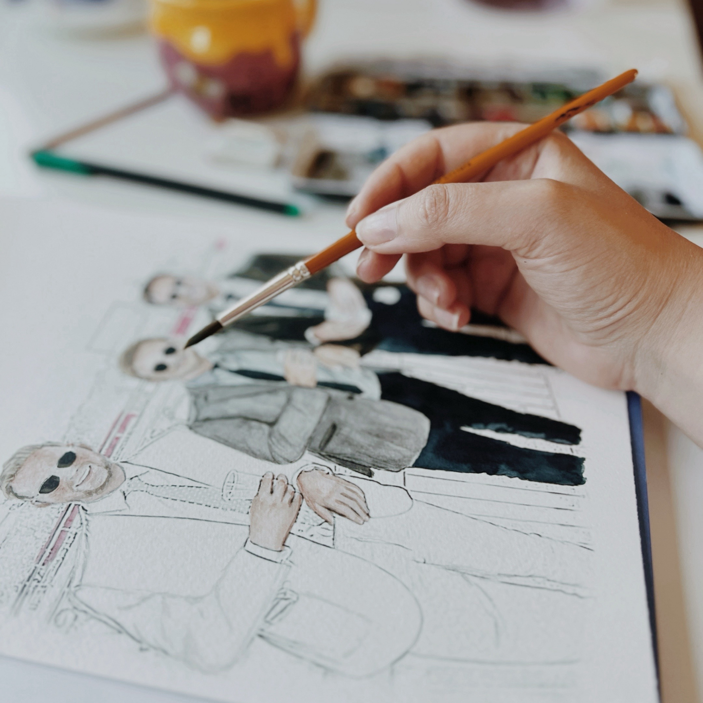 Custom watercolour portrait from photo