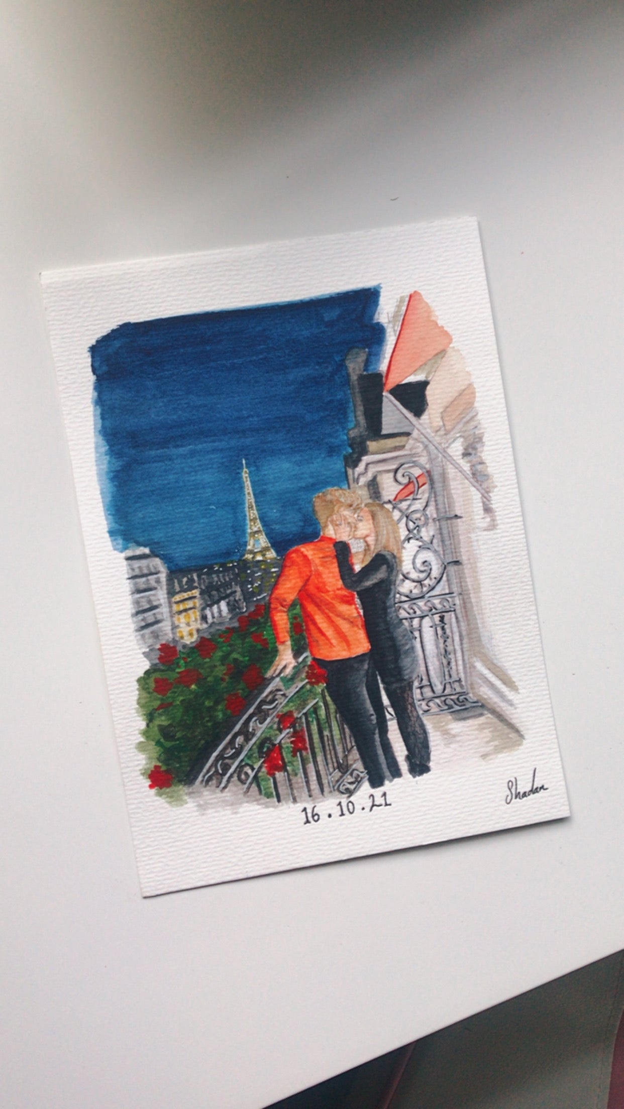 Custom watercolour portrait from photo