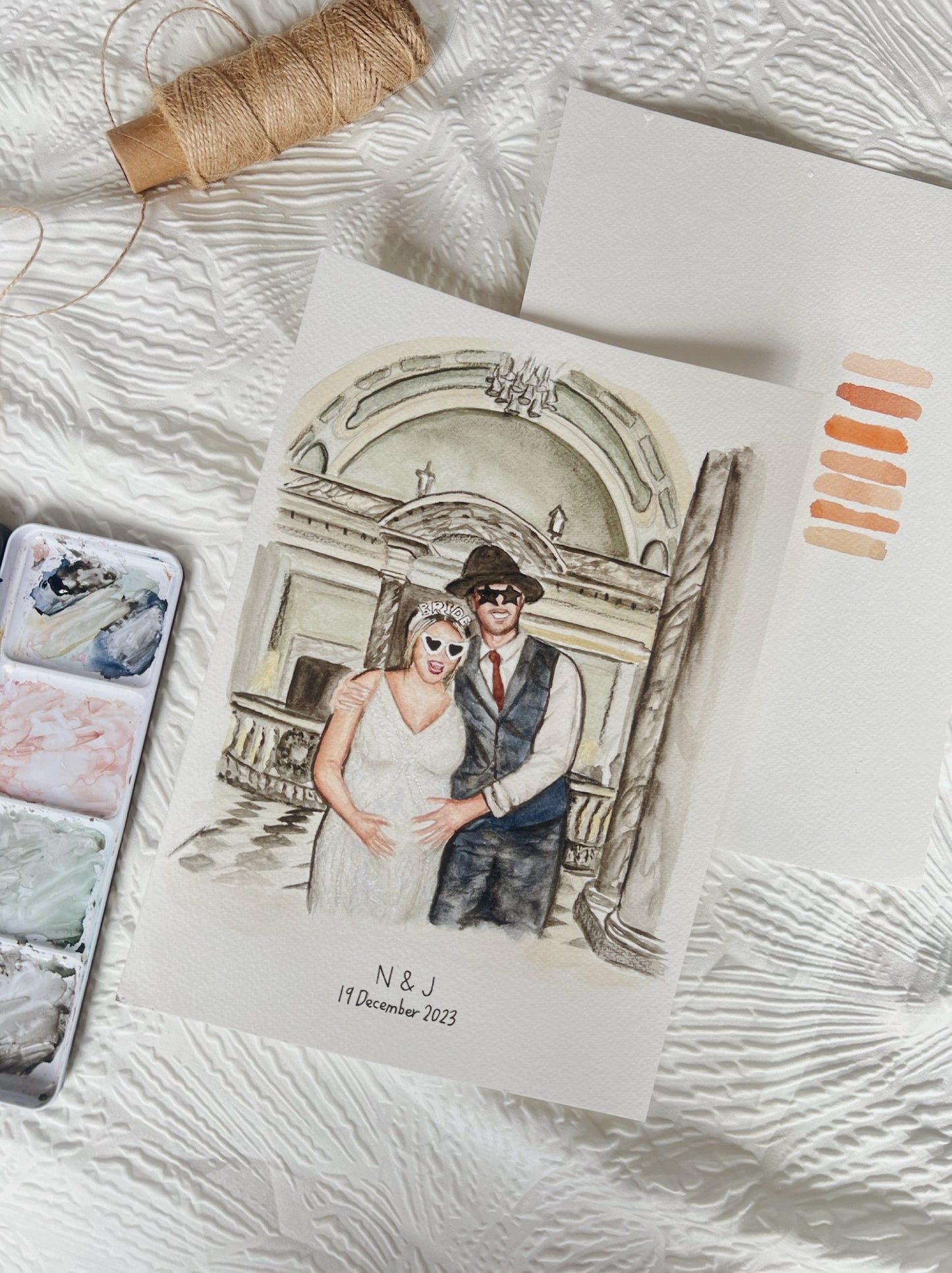 Custom watercolour portrait from photo