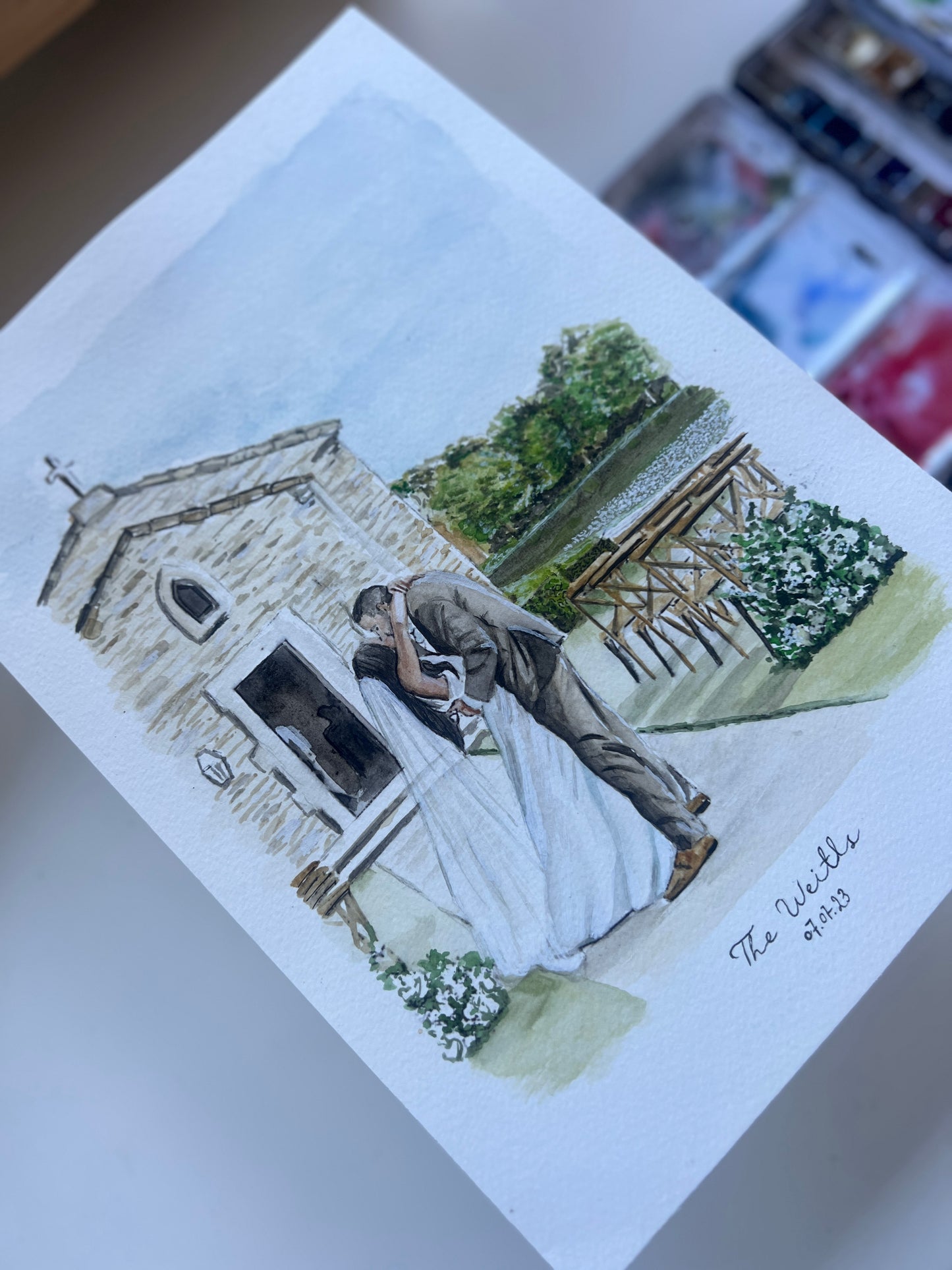 Custom watercolour portrait from photo
