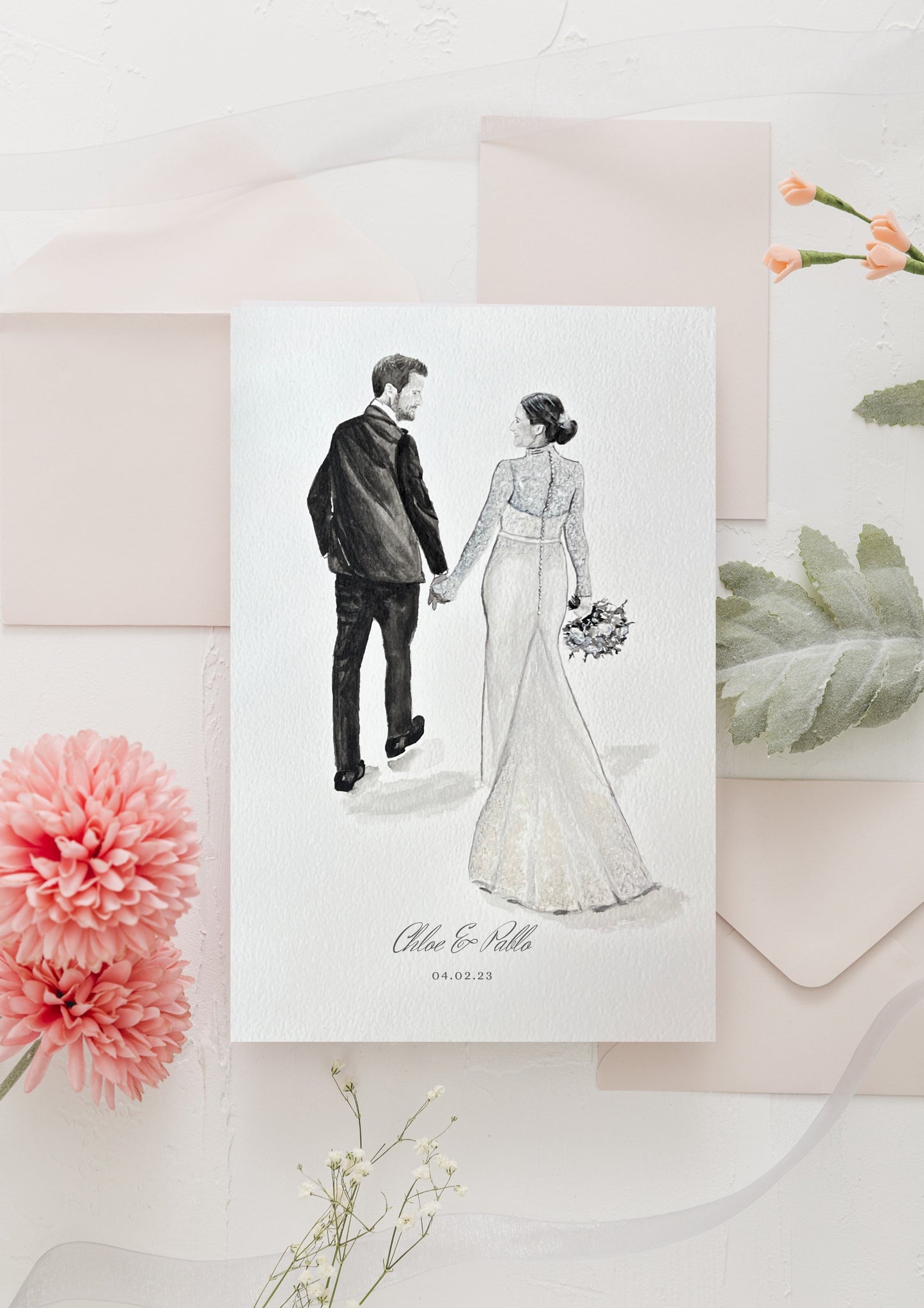 Custom watercolour portrait from photo