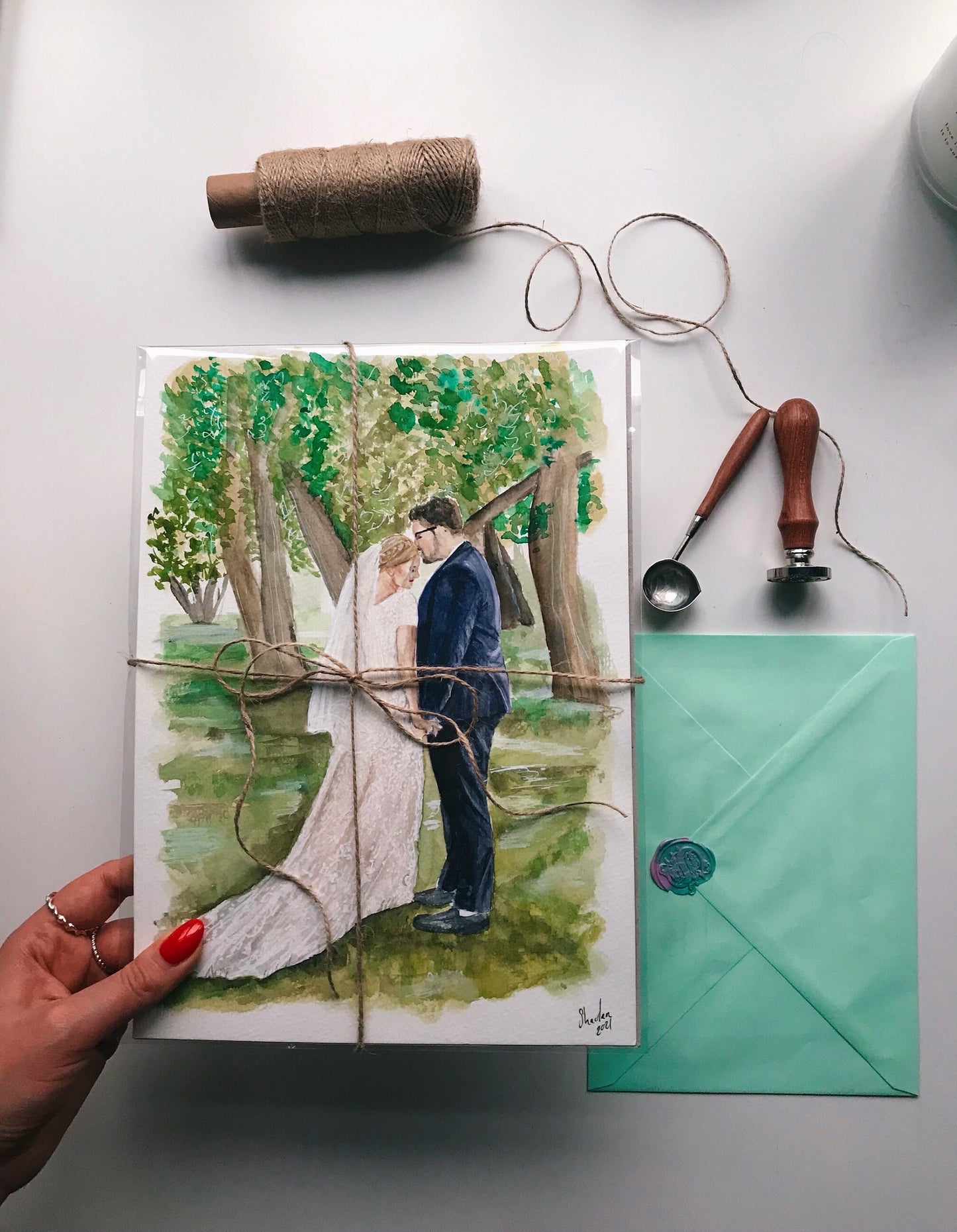Custom watercolour portrait from photo